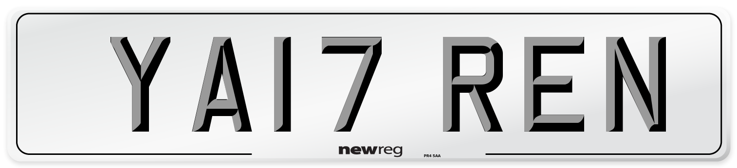 YA17 REN Number Plate from New Reg